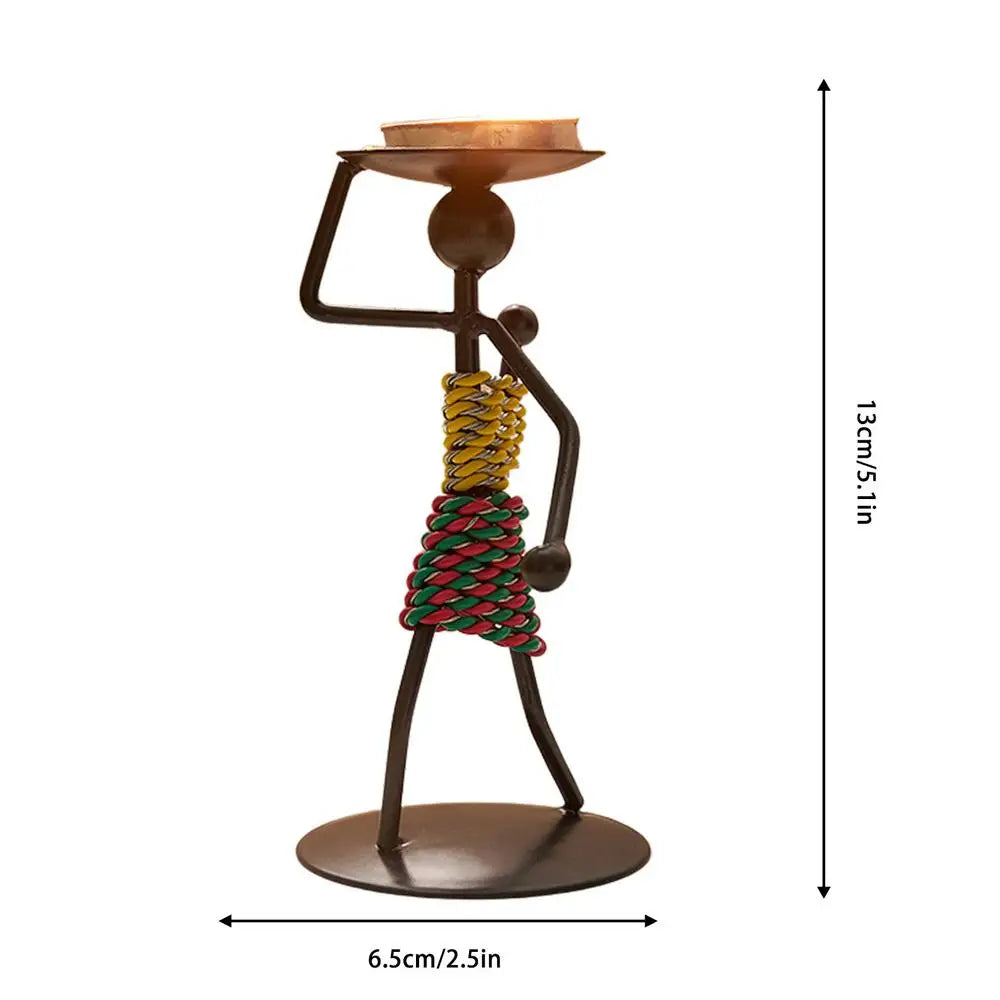 Creative Iron African Metal Candle Holder – Elegant Candlesticks for Weddings, Christmas, and Home Decor