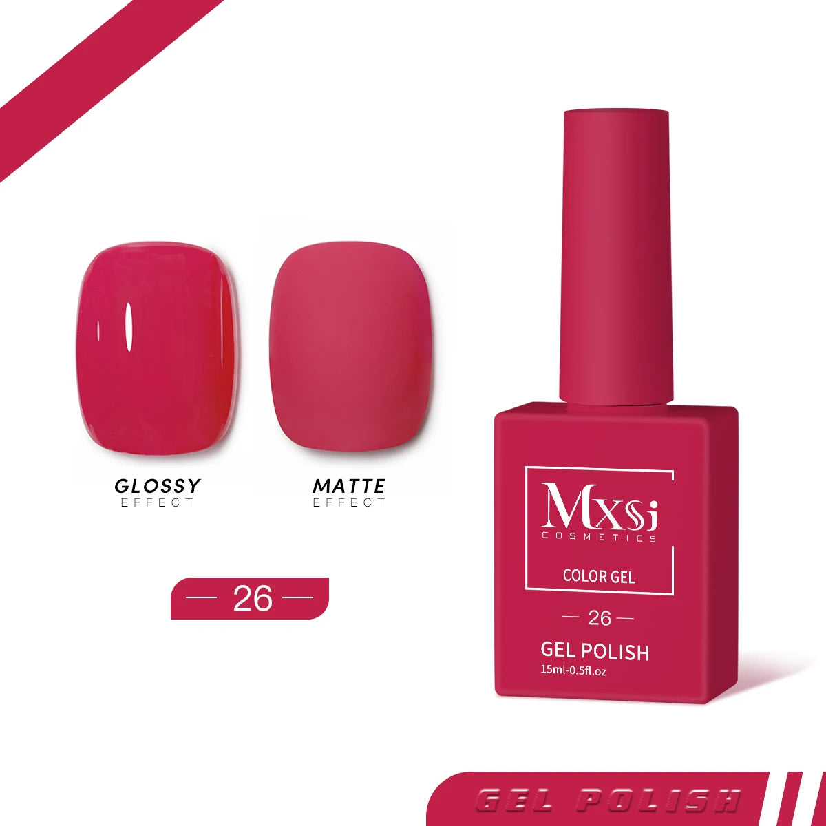 Mxsi 15ml Neon Gel Nail Polish Set - Brown, Blue, Red, Green, Nude, UV Varnish