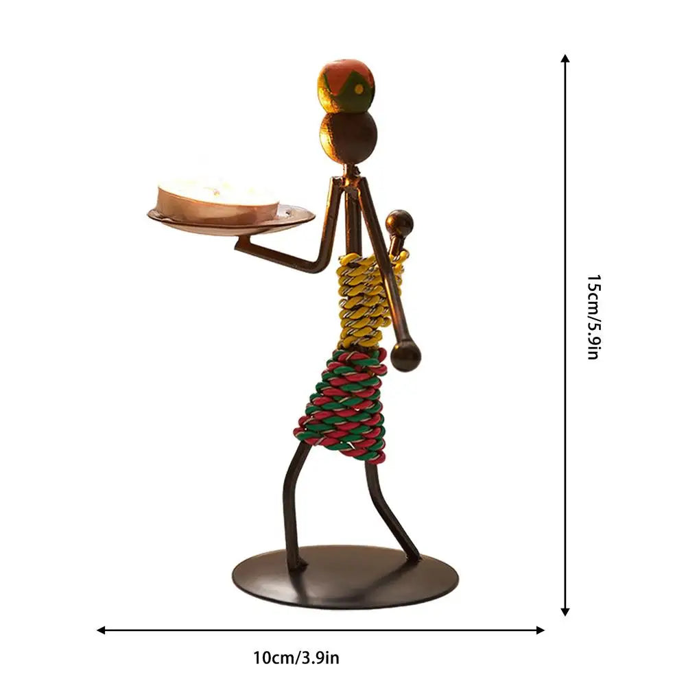 Creative Iron African Metal Candle Holder – Elegant Candlesticks for Weddings, Christmas, and Home Decor