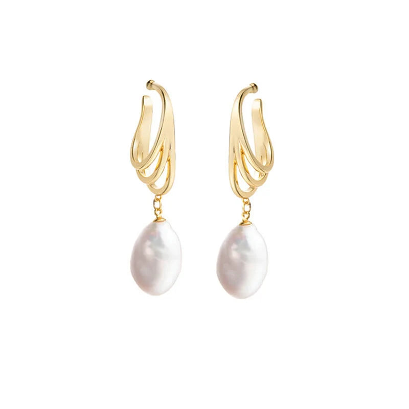 Moolan Jewel Baroque Pearl Earrings for Women Without Pierced Ears