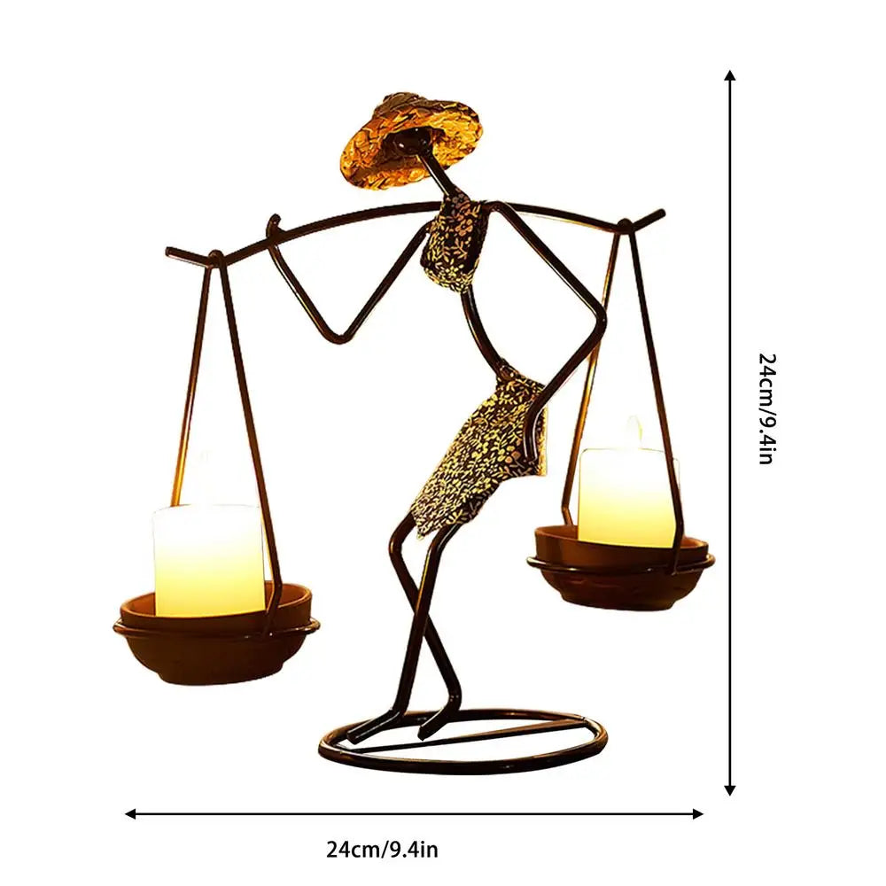 Creative Iron African Metal Candle Holder – Elegant Candlesticks for Weddings, Christmas, and Home Decor