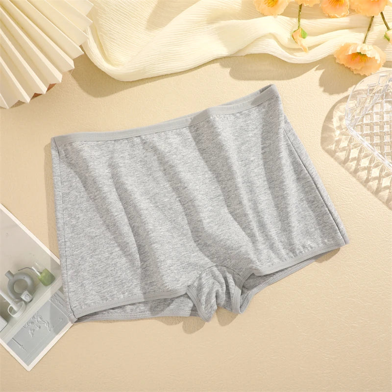 New Women's Cotton Seamless Sports Boxers – Cozy Solid Color Briefs