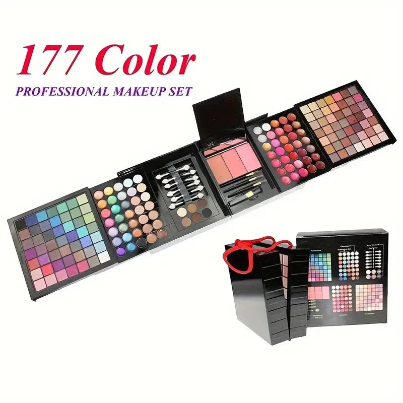 177-Piece Makeup Set – Eyeshadow Palette, Blush, Lip Gloss, Concealer & More – All-in-One Women’s Makeup Kit with Mirror