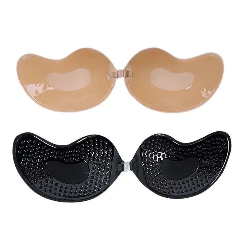 1/2Pcs Sexy Invisible Push-Up Self-Adhesive Silicone Bra – Backless & Strapless with Front Closure