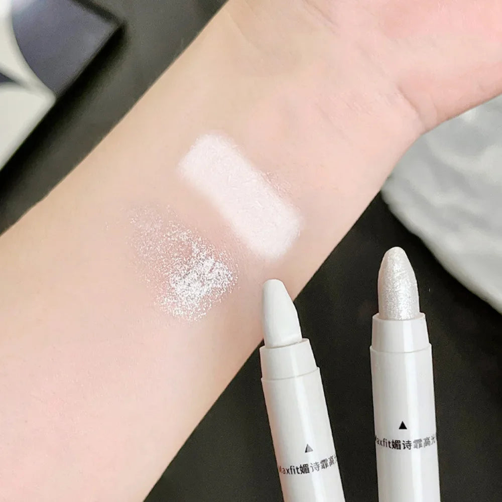 1pc Shimmering Highlight Stick – Glitter White Eyeshadow Pencil for Bright Eyes & Dazzling Makeup Highlighter