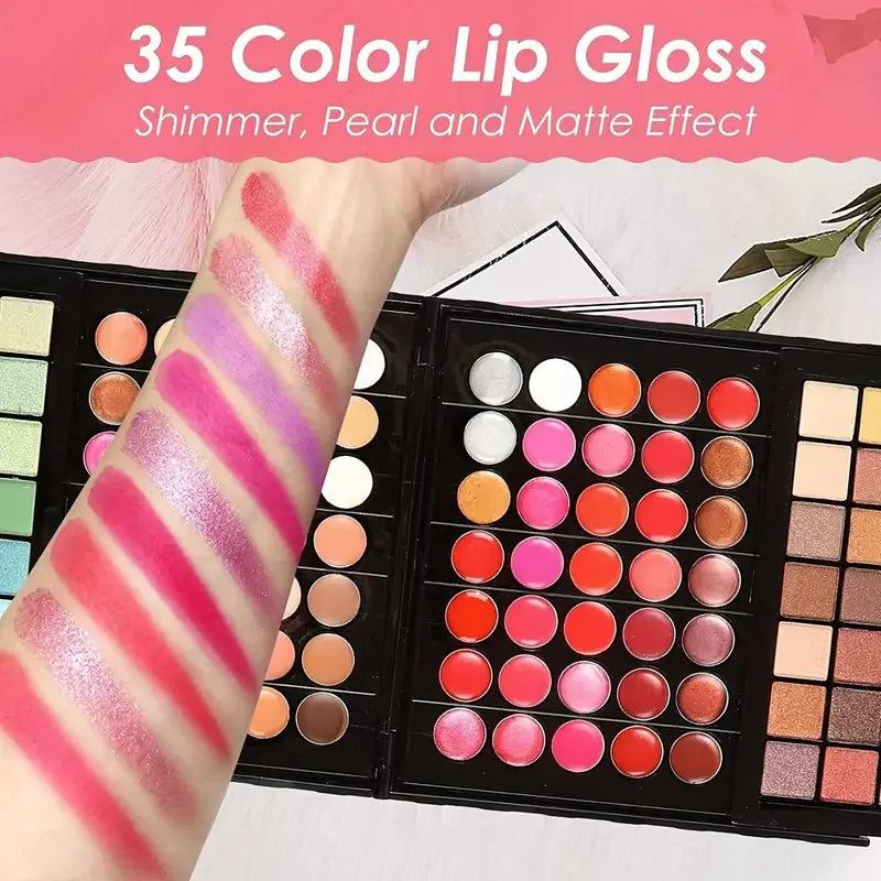 177-Piece Makeup Set – Eyeshadow Palette, Blush, Lip Gloss, Concealer & More – All-in-One Women’s Makeup Kit with Mirror