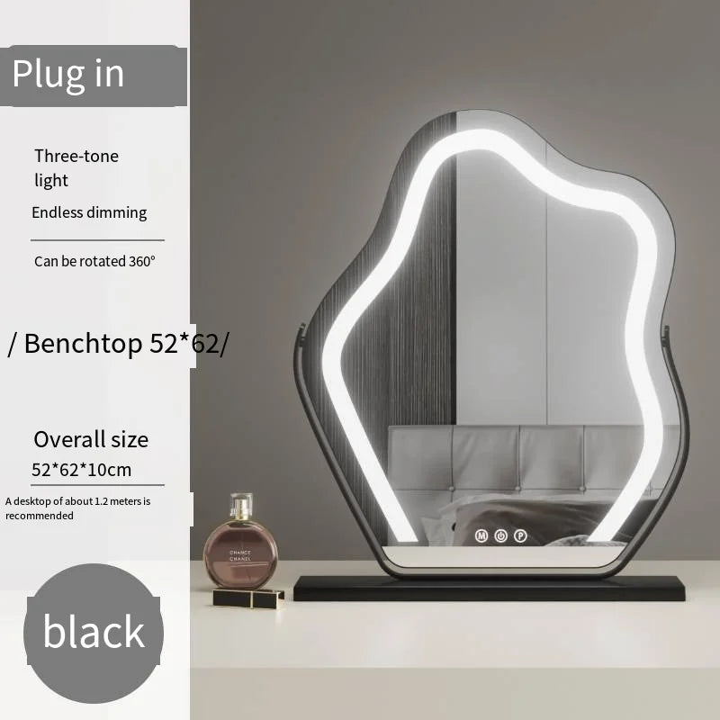Rotating Vanity Mirror with Dimmable LED Lights