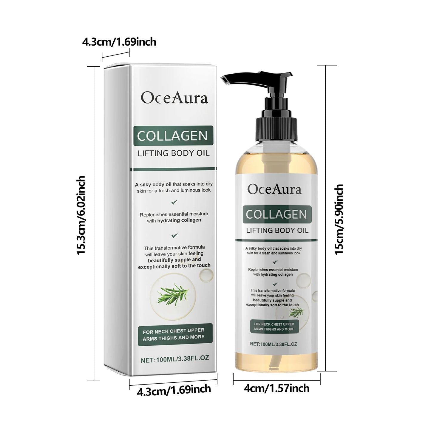 OceAura Collagen Body Oil Moisturizing for Dry Skin