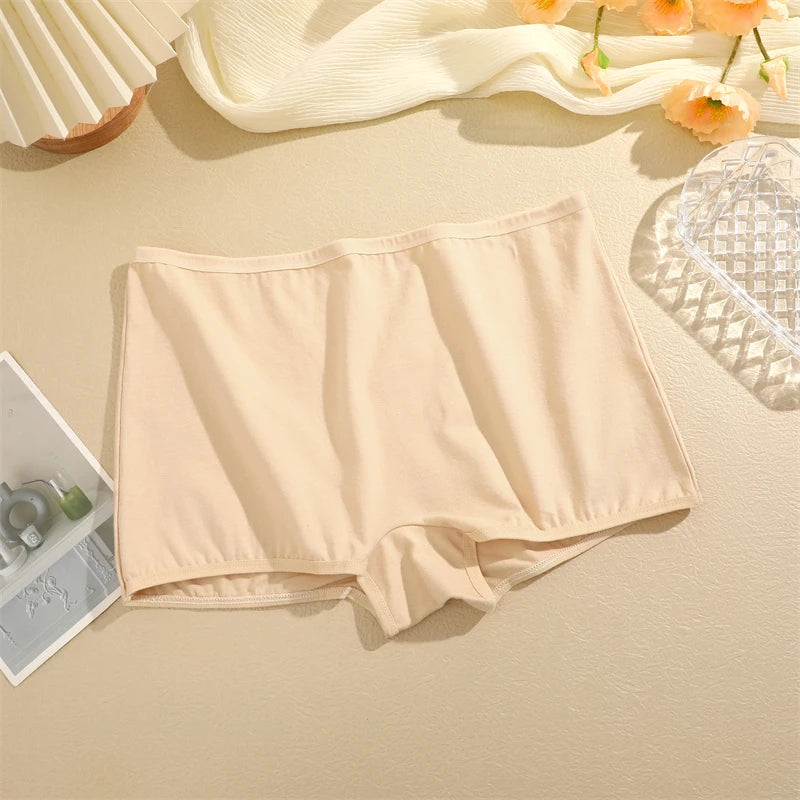 New Women's Cotton Seamless Sports Boxers – Cozy Solid Color Briefs
