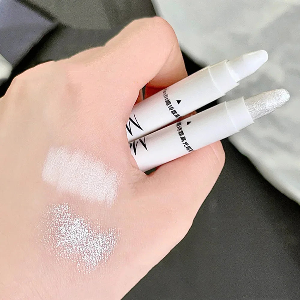 1pc Shimmering Highlight Stick – Glitter White Eyeshadow Pencil for Bright Eyes & Dazzling Makeup Highlighter