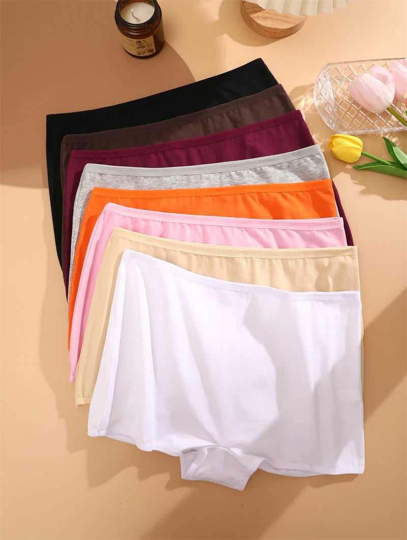 New Women's Cotton Seamless Sports Boxers – Cozy Solid Color Briefs