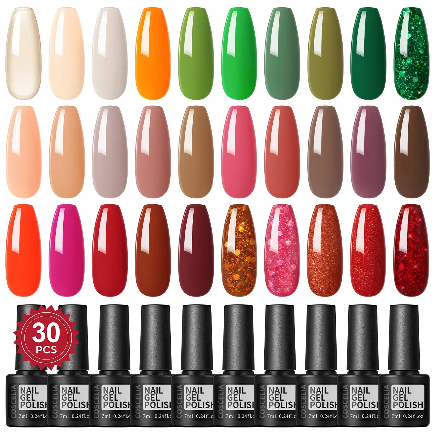 COSCELIA 30/40/80 Colors Gel Nail Polish Set Nail Art Gel Cured U V LED Lamp Manicure Kit Nail Supplies for Nails Beginner