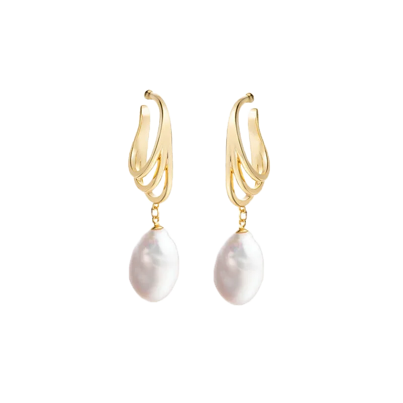 Moolan Jewel Baroque Pearl Earrings for Women Without Pierced Ears