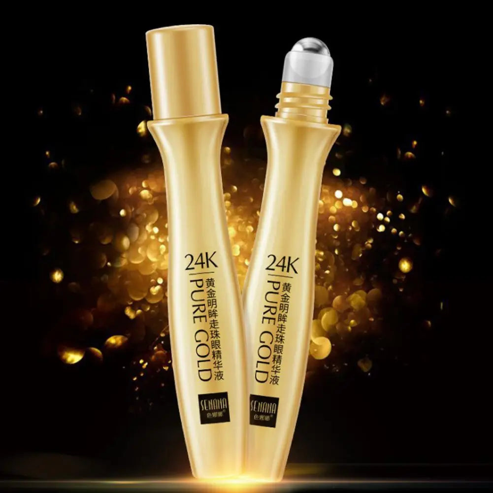 Japanese 24K Gold Eye Roller Cream Hydrating Serum for Dark Circles & Eye Bags Removal 15ml