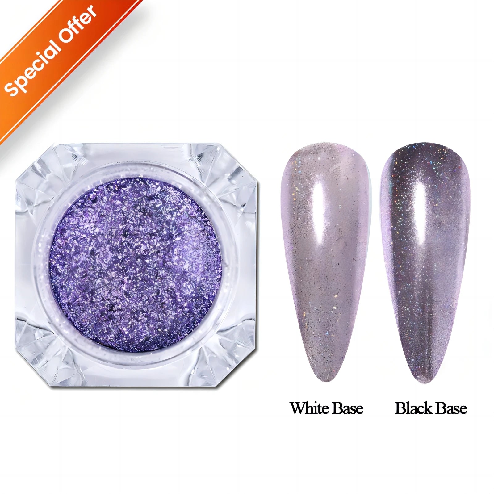 NICOLE DIARY Moonlight Mirror Nail Powder - Aurora Silver Chrome Pigment for UV Gel