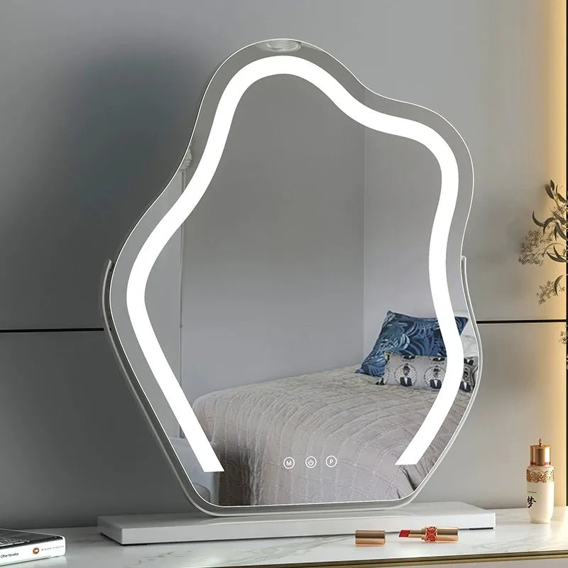 Rotating Vanity Mirror with Dimmable LED Lights