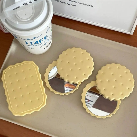 Cheese Biscuit Pocket Mirror – Adorable & Portable