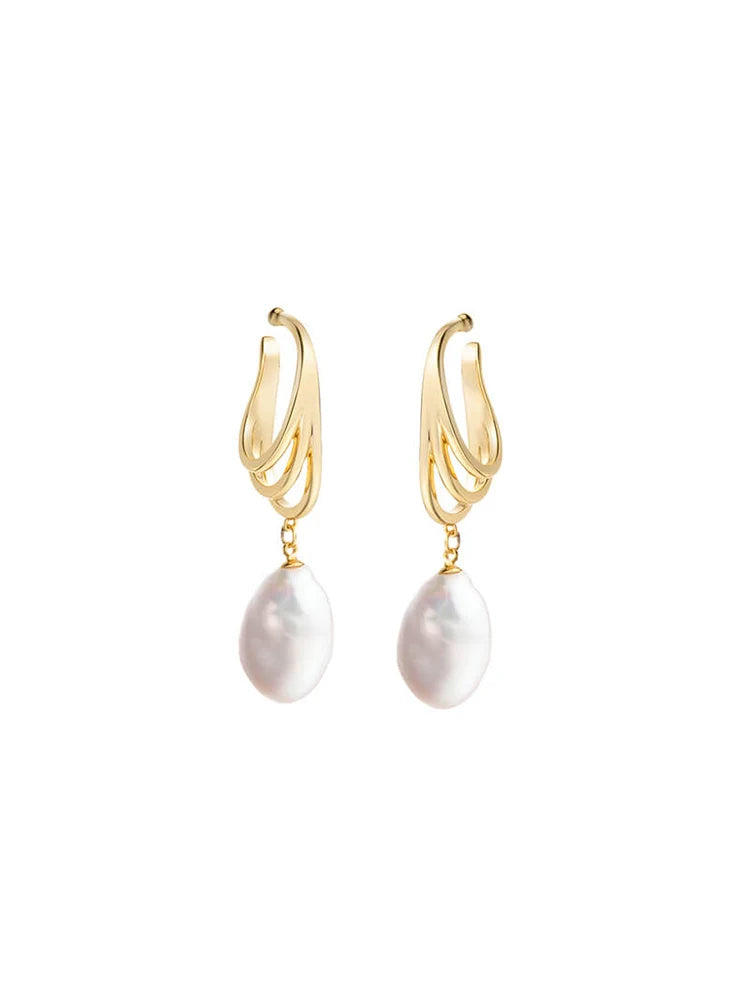 Moolan Jewel Baroque Pearl Earrings for Women Without Pierced Ears