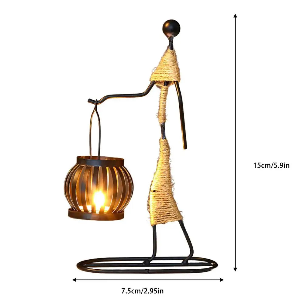 Creative Iron African Metal Candle Holder – Elegant Candlesticks for Weddings, Christmas, and Home Decor