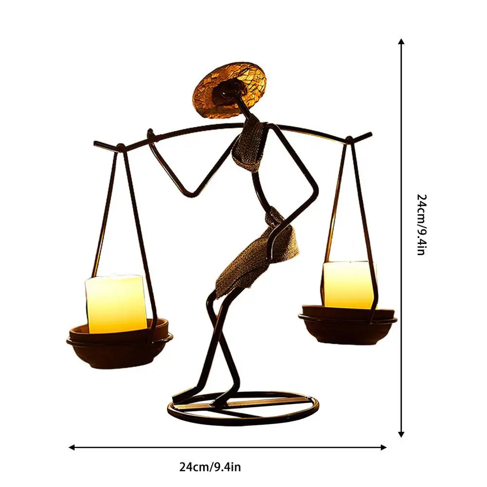 Creative Iron African Metal Candle Holder – Elegant Candlesticks for Weddings, Christmas, and Home Decor