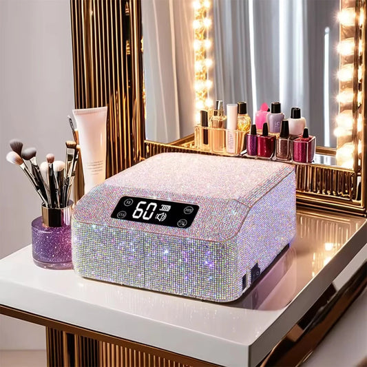 Pro 96W UV LED Nail Lamp Rechargeable with Display & Rhinestone Gel Polish Quick Drying Curing Light