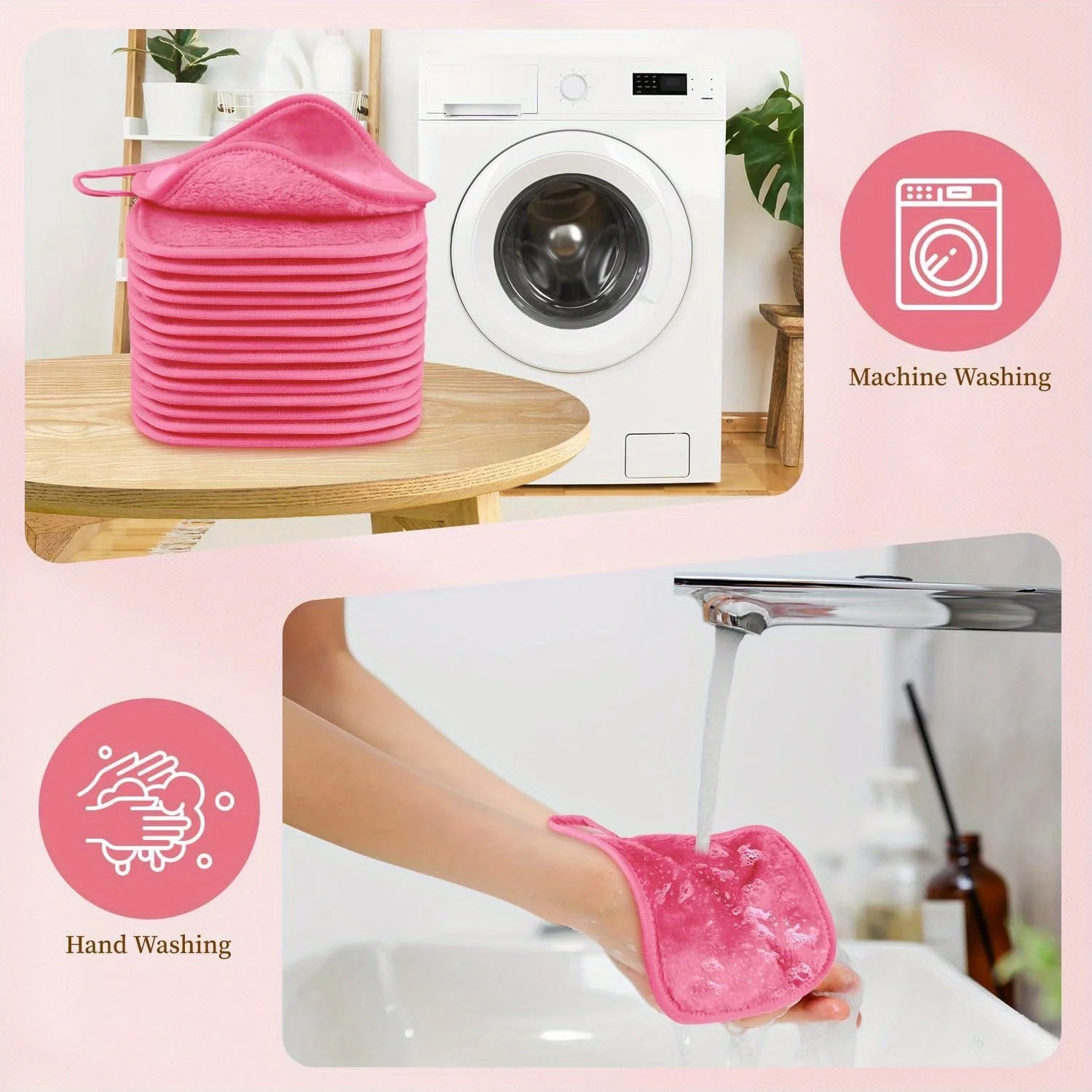 12PCS Reusable Microfiber Makeup Remover Cloths