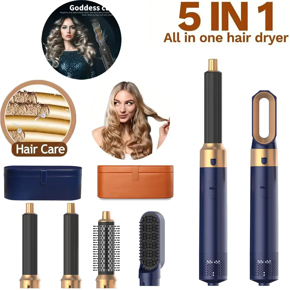 2025 New 5-in-1 Hair Dryer Hot Comb Set