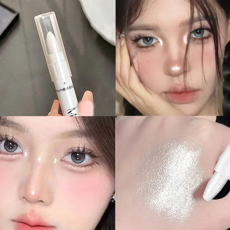 1pc Shimmering Highlight Stick – Glitter White Eyeshadow Pencil for Bright Eyes & Dazzling Makeup Highlighter