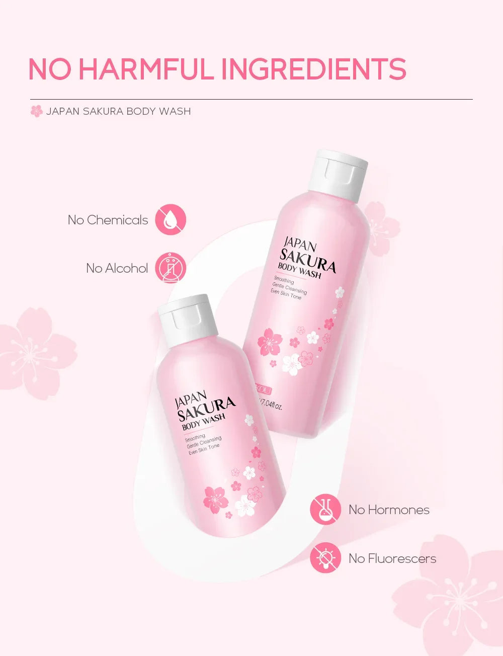 LAIKOU Sakura Shower Gel – Long-Lasting Moisturizing, Smooth Foam, & Gentle Fragrance for Body Cleansing (200ml)