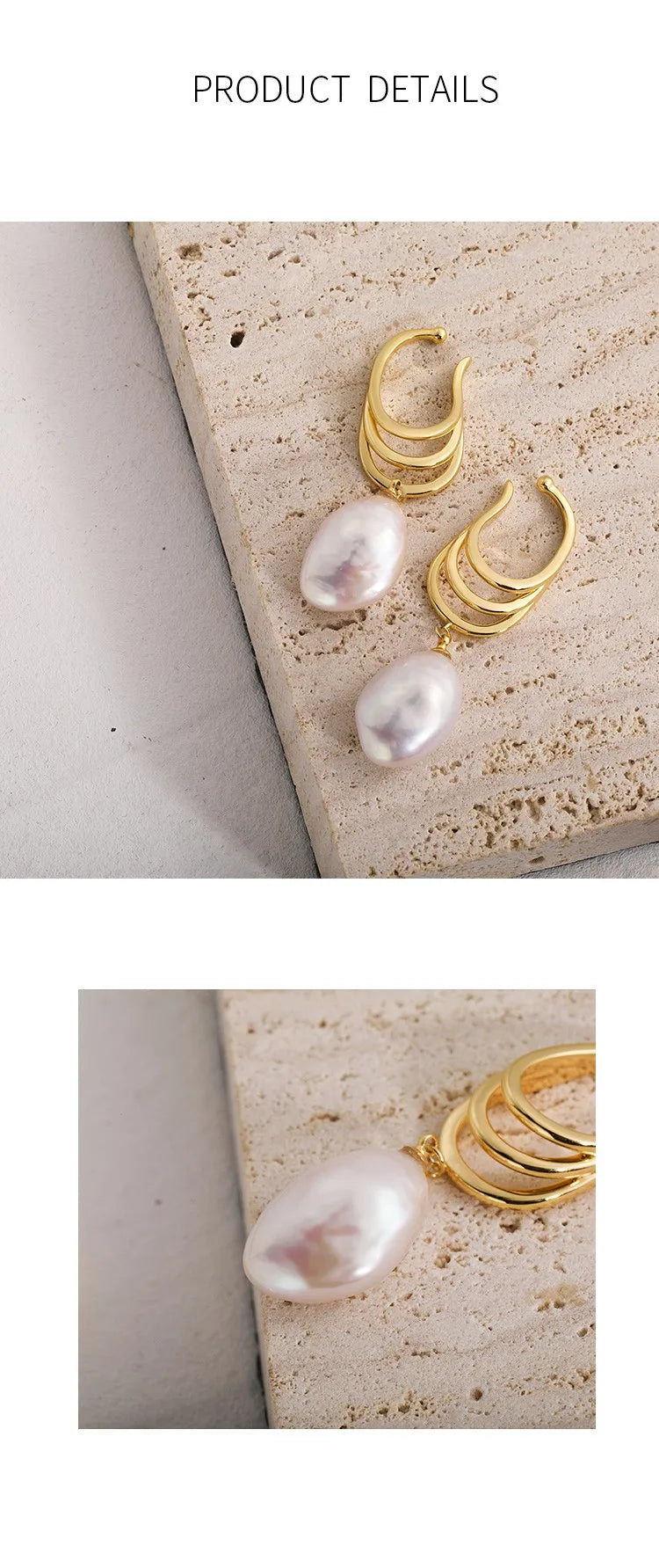 Moolan Jewel Baroque Pearl Earrings for Women Without Pierced Ears