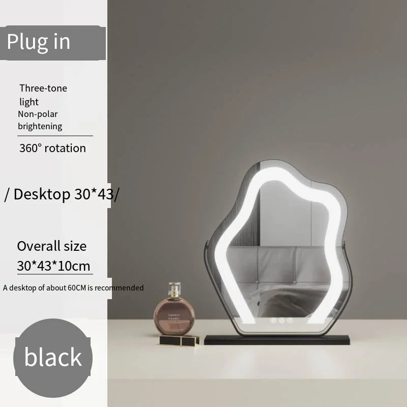 Rotating Vanity Mirror with Dimmable LED Lights