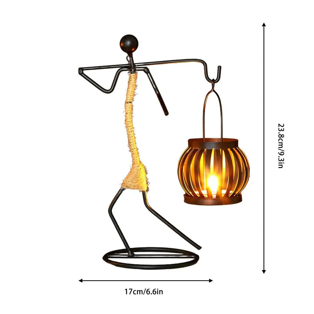Creative Iron African Metal Candle Holder – Elegant Candlesticks for Weddings, Christmas, and Home Decor