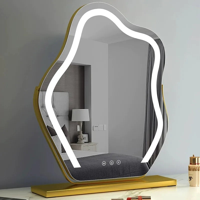 Rotating Vanity Mirror with Dimmable LED Lights