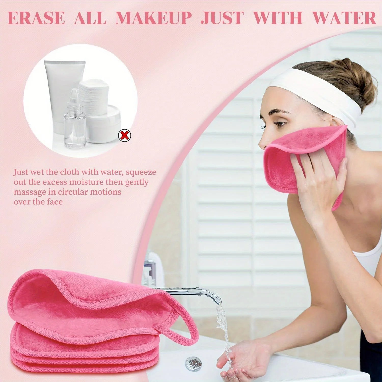 12PCS Reusable Microfiber Makeup Remover Cloths