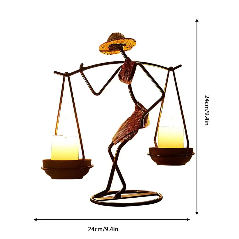 Creative Iron African Metal Candle Holder – Elegant Candlesticks for Weddings, Christmas, and Home Decor