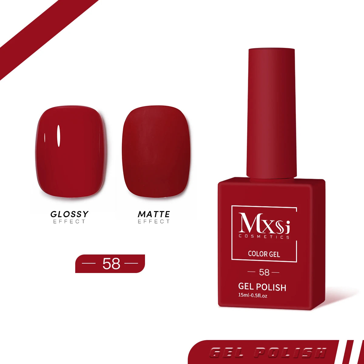 Mxsi 15ml Neon Gel Nail Polish Set - Brown, Blue, Red, Green, Nude, UV Varnish