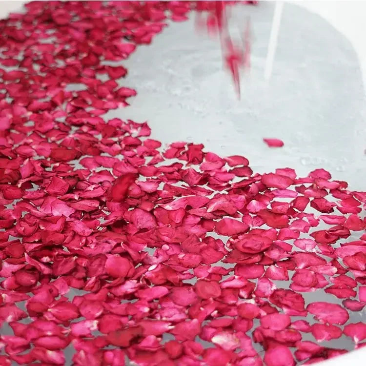 Natural Dried Rose Petals – Luxurious Floral Bath Spa for Whitening & Relaxation, Fragrant Body Massager