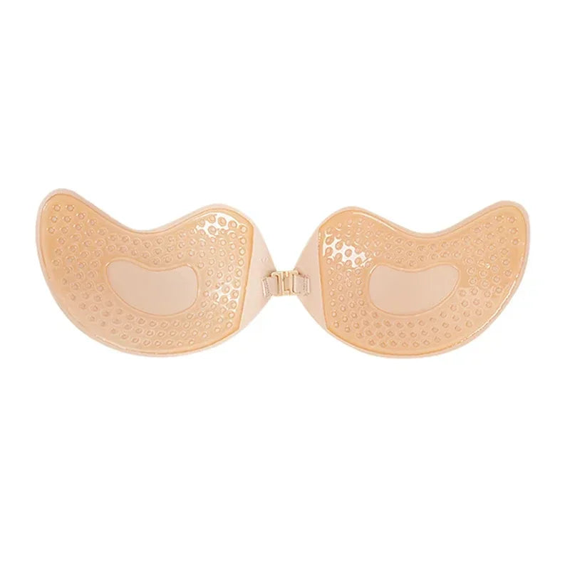 1/2Pcs Sexy Invisible Push-Up Self-Adhesive Silicone Bra – Backless & Strapless with Front Closure