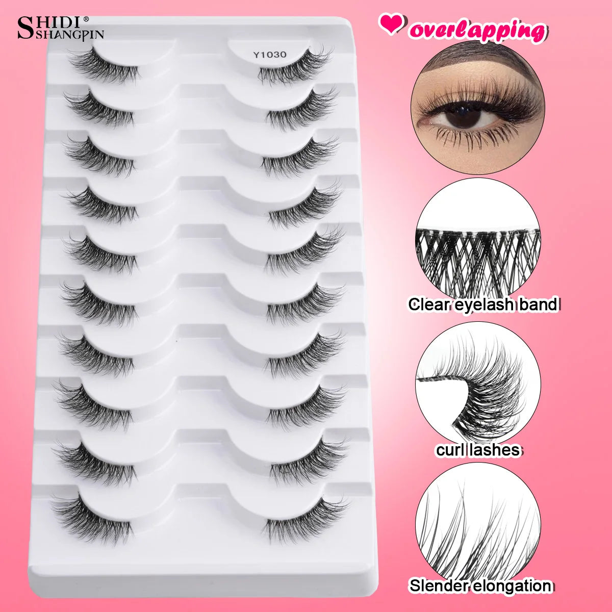 Half Eyelashes 3/5/10 Half Lashes Soft Natural Look Cat Eye Lashes Makeup Tool Extension Fluffy Faux Cils maquiagem Half Lashes