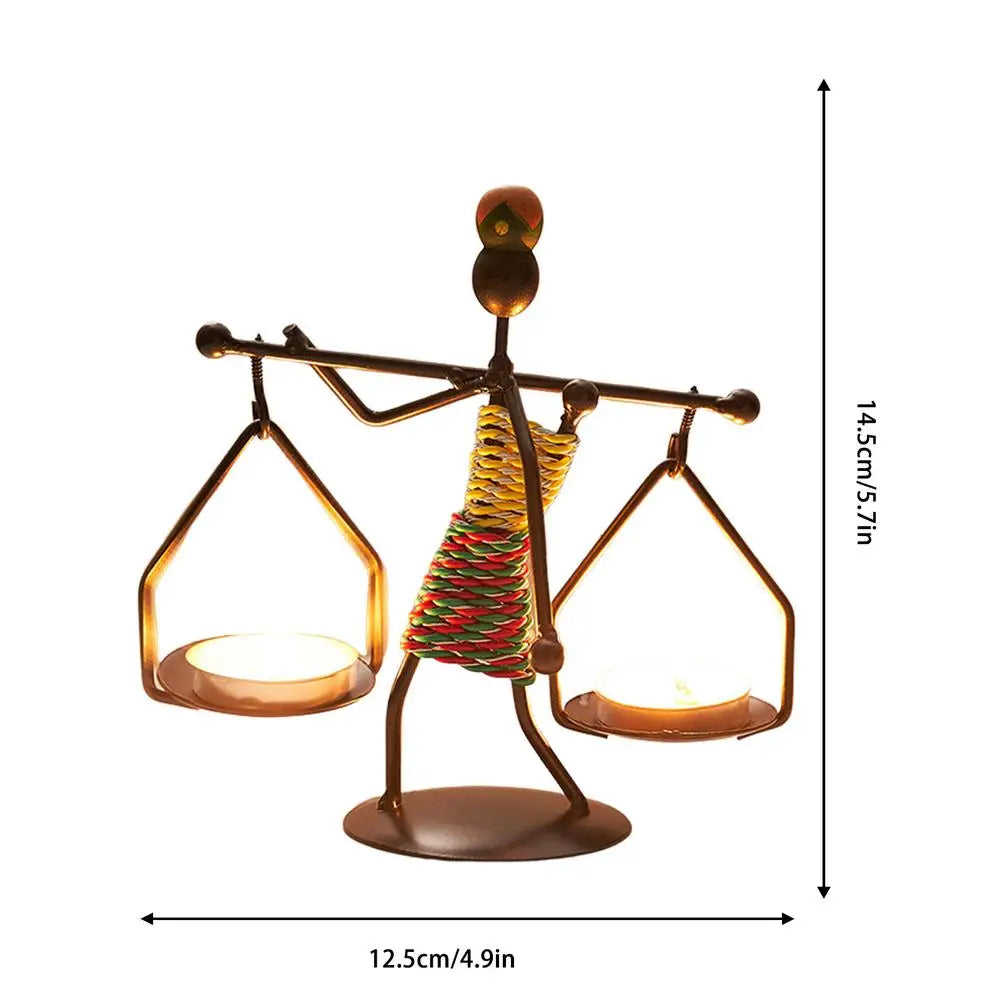 Creative Iron African Metal Candle Holder – Elegant Candlesticks for Weddings, Christmas, and Home Decor