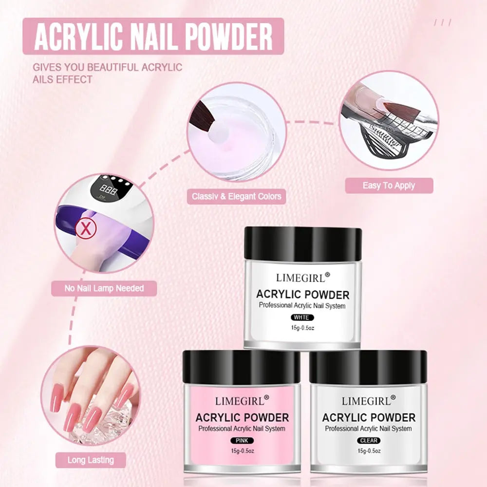 Acrylic Nail Kit Powder & Liquid Monomer for Extensions & Dipping