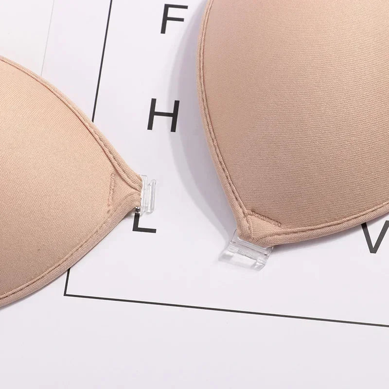 1/2Pcs Sexy Invisible Push-Up Self-Adhesive Silicone Bra – Backless & Strapless with Front Closure