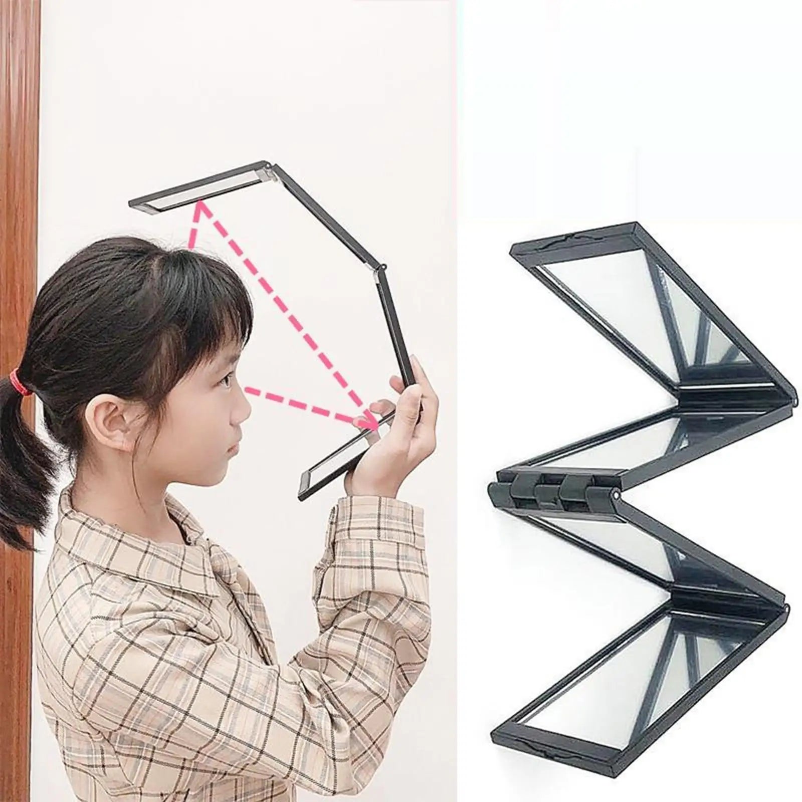 Portable 4-Way Folding Mirror