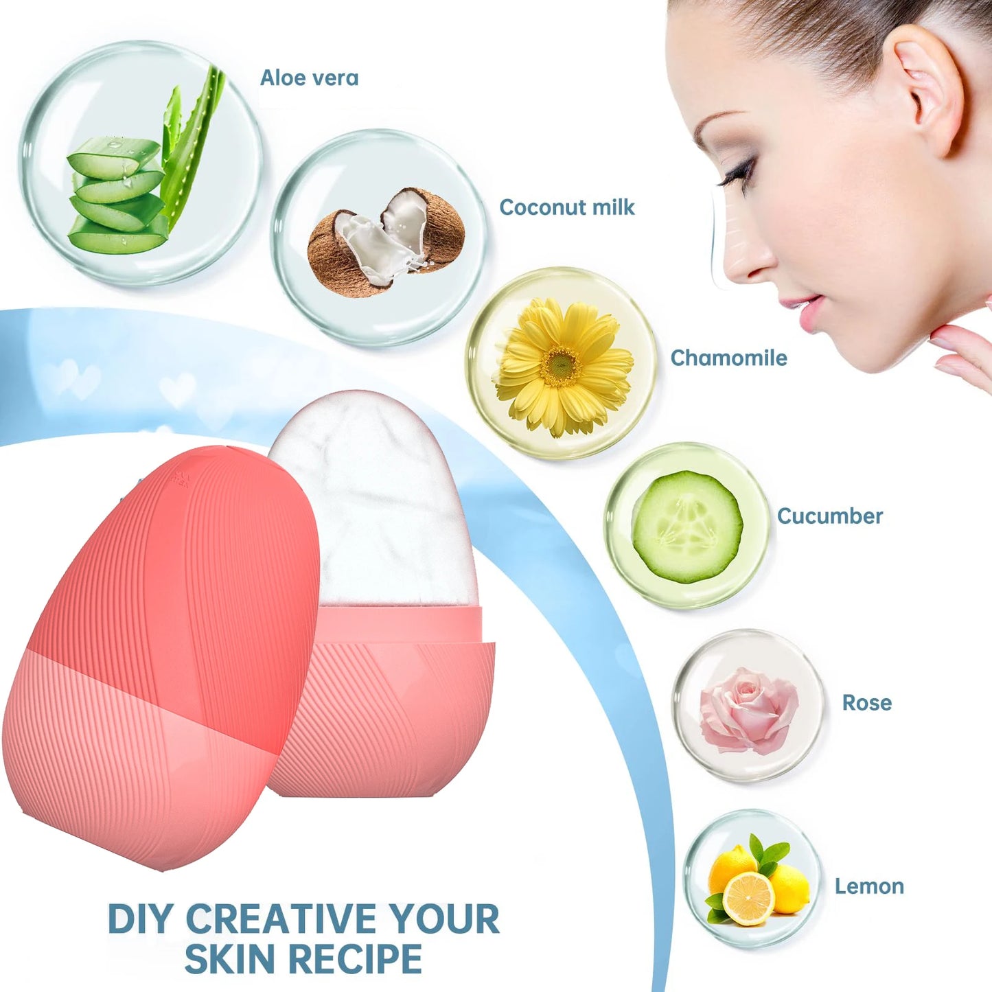 Ice Face Roller & Stainless Steel Gua Sha Tool Set