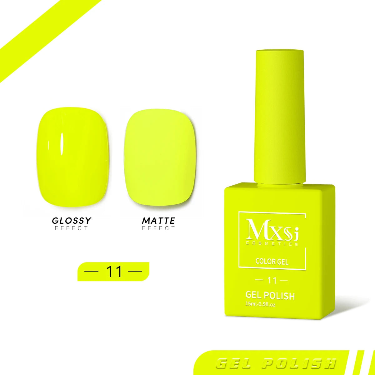 Mxsi 15ml Neon Gel Nail Polish Set - Brown, Blue, Red, Green, Nude, UV Varnish