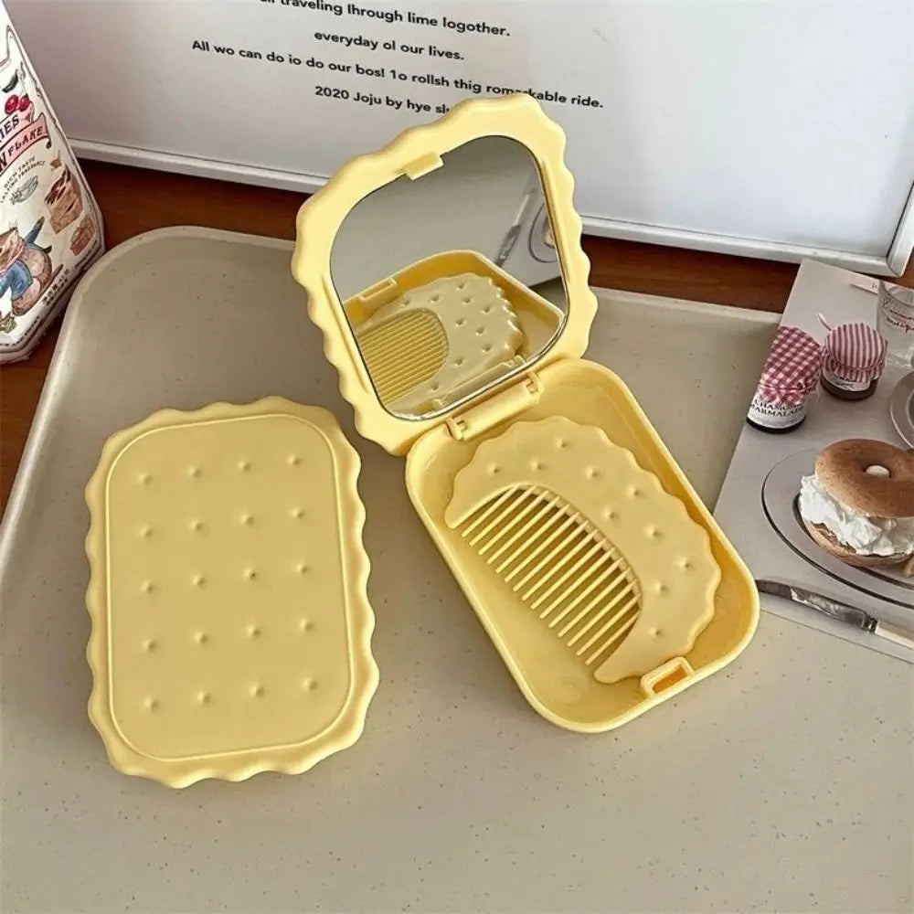 Cheese Biscuit Pocket Mirror – Adorable & Portable