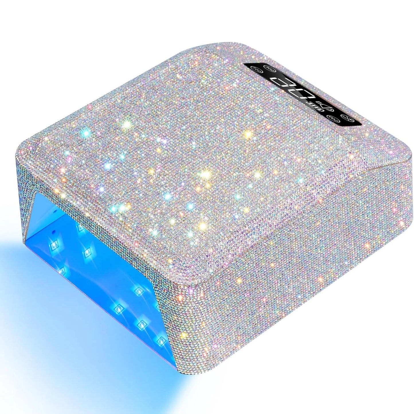 Pro 96W UV LED Nail Lamp Rechargeable with Display & Rhinestone Gel Polish Quick Drying Curing Light
