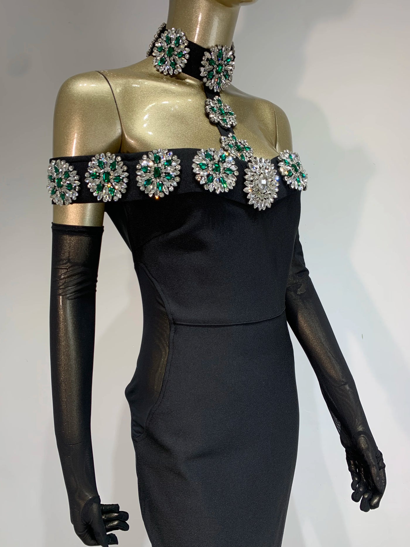 Summer Glam Bandage Dress – Sexy Crystal-Embellished Black Maxi for Celebrities & Night Out!