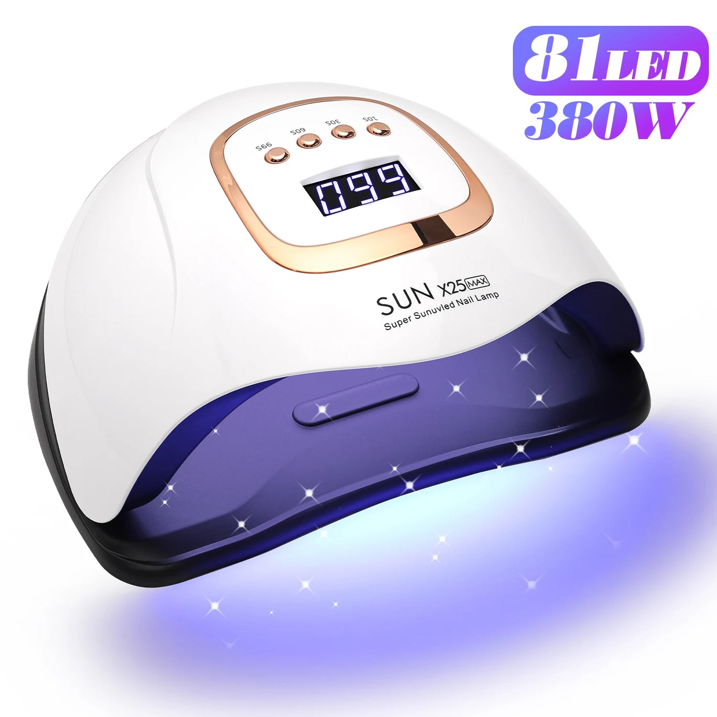 380W UV LED Nail Lamp - Professional Gel Polish Curing for Salon & Home