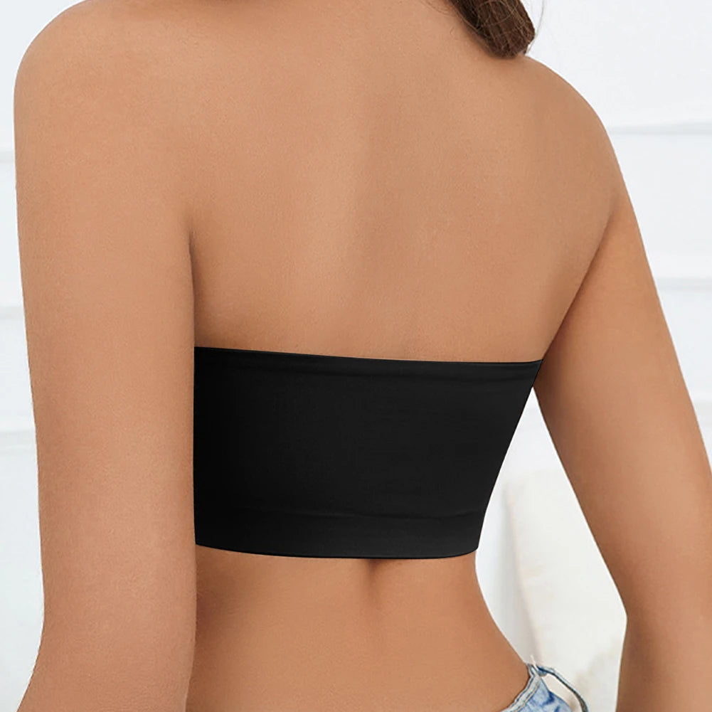 Sexy Seamless Strapless Tube Bra – Ultra-Thin Silicone, Non-Slip, Half Cup Lingerie for Off-Shoulder Dresses